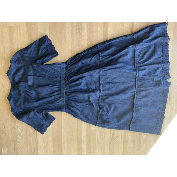 GAP Denim Blue Button-Down Maxi Dress - Picture 9 of 9